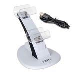 OIVO IV-P5234 Gamepad Aircraft Caricabatterie a due posti per PS5 (bianco)