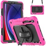 Per Samsung Galaxy Tab S9 / S8 / S7 Custodia in silicone + tablet PC (rosa rossa + nero)