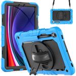 Per Samsung Galaxy Tab S9 / S8 / S7 Custodia in silicone + tablet PC (azzurro + nero)