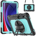 Per Samsung Galaxy Tab S9 / S8 / S7 Custodia in silicone + tablet PC (nero + azzurro)