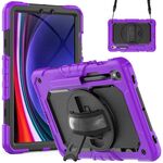 Per Samsung Galaxy Tab S9 / S8 / S7 Custodia in silicone + tablet PC (viola + nero)