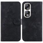 Custodia per telefono in pelle goffrata Giglio per Honor 90 Pro (nera)