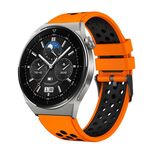 Per Huawei Watch GT3 Pro 46mm cinturino in silicone bicolore con foro tondo (arancione nero)