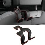 Supporto per telefono cellulare per poggiatesta posteriore in acciaio inossidabile con doppio gancio per auto (linea rossa nera)
