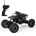 HD6026 1:16 Auto da arrampicata in lega di grandi dimensioni Mountain Bigfoot Cross-country a quattro ruote motrici Giocattolo per auto con telecomando, Dimensioni: 28 cm (Nero)