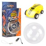 S618 Mini giocattolo rotante a 360 gradi per auto da corsa modello tascabile laser ad alta velocità (giallo)