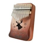 17 tono Acacia Wood Thumb Piano Kalimba Strumenti musicali (Brown-Reindeer)