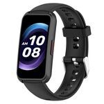 Cinturino per orologio in silicone con superficie lucida da 16 mm per Keep Band B4 (nero)