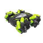 SY029 Bambini Bambini Sidewalk Dump Truck Doppio a due lati Flip Drift Telecomando Automobile Stunt Automobile (verde nero)