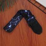 Tracolla per chitarra ukulele stampata 3 pezzi, lunghezza: 85-135 cm (blu flash)