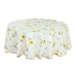 Tovaglia da tavolino PEVA resistente all'olio e all'acqua, dimensioni: rotonda 183 cm (girasole giallo)