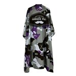 Scissor Beard Print Barber Post Barber Haircut Cape Wrap (Viola)