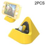 2 PZ DOBE TNS-19062 Host Charging Bottom Portable Triangle Gioco Caricabatterie per interruttore / lite (giallo)
