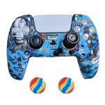 2 PCSPS5Gamepadcoperturaprotettiva in silicone(1+Cappelli)