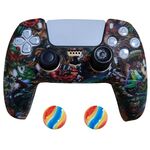 2 PCSPS5Gamepadcoperturaprotettiva in silicone(7 +Cappelli)