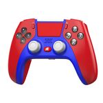 Gamepad a doppia vibrazione programmabile a sei assi wireless Bluetooth per PS4 (rosso)