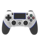 Gamepad gommato Bluetooth wireless per PS4 (Bianco Blu)