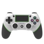 Gamepad gommato Bluetooth wireless per PS4 (verde bianco)