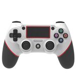 Gamepad gommato Bluetooth wireless per PS4 (bianco rosso)