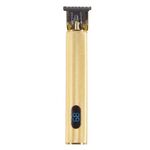 USB Ricaricabile Display Digitale Incisione Coltello in Ceramica Tagliacapelli Elettrico(Oro)