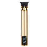 USB Ricaricabile Display Digitale Incisione Coltello in Ceramica Tagliacapelli Elettrico (Display Digitale Oro)