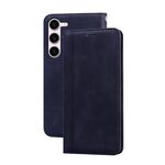 Per Samsung Galaxy S23 + 5G Custodia per telefono in PU con vibrazione orizzontale magnetica aziendale smerigliata (nero)