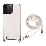 Per iPhone 13 Pro Max Fish Tail Card Slot PU + Custodia per telefono in TPU con cordino lungo (bianco)