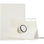 Per Samsung Galaxy Tab S9 Supporto per rotazione a 360 gradi Custodia per tablet in pelle con texture Litchi (bianca)