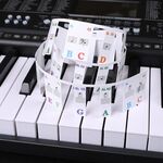 Adesivi colorati per tastiera per pianoforte per principianti per bambini Accessori per strumenti musicali, stile: tasti di pianoforte imitazione 61 tasti