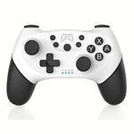 VIBRAZIONE Gamepad Bluetooth wireless somatosensoriale a 6 assi per interruttore (bianco nero)