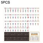 QT-005-A 5PCS Adesivi colorati per tastiera per pianoforte per bambini Accessori per strumenti musicali