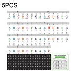 QT-0302 5PCS Adesivi colorati per tastiera di pianoforte per bambini Accessori per strumenti musicali