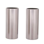 2 pezzi in acciaio inox tubo di scorrimento per chitarra Folk Slide Block, dimensioni: 70 mm (argento)