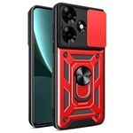 Per Infinix Hot 30 Cover scorrevole per fotocamera Design TPU + Custodia per telefono PC (Rosso)