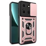 Per Infinix Note 30i Custodia scorrevole per fotocamera Design TPU + Custodia per PC (Oro rosa)