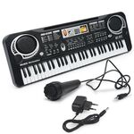 MQ6106 Giocattolo per bambini con organo elettronico multifunzionale a 61 tasti con microfono, specifiche: spina europea