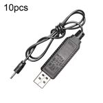 10pcs 3.7V IC Protezione del circuito Batteria al litio USB Cavo di ricarica a testa dritta, modello: 2.0mm