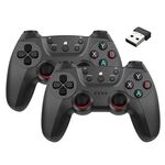 KM-029 2.4G Uno per due doppi Controller wireless Supporto PC / Linux / Android / TVbox (Battle Grey)