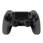 Per controller di gioco Bluetooth wireless PS4 con maniglia di gioco a doppia vibrazione con striscia luminosa (nero)