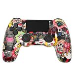 Per controller di gioco Bluetooth wireless PS4 con maniglia di gioco a doppia vibrazione con striscia luminosa (cartone animato)
