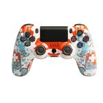 Per controller di gioco Bluetooth wireless PS4 con maniglia di gioco a doppia vibrazione con striscia luminosa (ingranaggio)