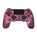 Per controller di gioco Bluetooth wireless PS4 con maniglia di gioco a doppia vibrazione con striscia luminosa (fantastico viola)
