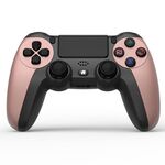 KM048 per controller di gioco wireless Bluetooth PS4 4.0 con barra luminosa (rosa rosa)