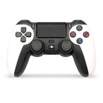 KM048 Per PS4 Bluetooth Wireless Gamepad Controller 4.0 con barra luminosa (bianco elegante)