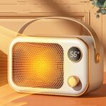 Scaldamani invernale con riscaldatore elettrico da 1200 W con display, spina europea (bianco)