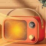 Scaldamani invernale con riscaldatore elettrico da 1200 W con display, spina europea (arancione)