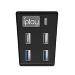 iplay HBP-308 per Sony PS5 5 in 1 console di gioco connessione HUB USB 3.0 estensore di trasmissione (nero)