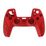 Per PS5 Gamepad Custodia in silicone Texture antiscivolo Custodia protettiva ispessita (rosso)