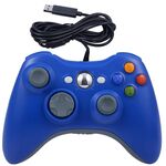 Per console XBOX 360 e PC Gamepad cablato USB a doppia vibrazione (blu)