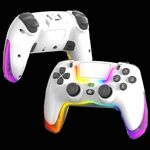 Per PS4 Dazzle Color Light Impugnatura Bluetooth wireless (bianco)
